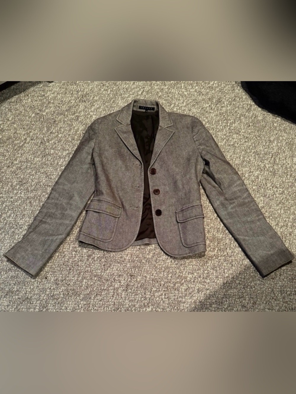 Vintage Theory Brown Fitted Tweed Blazer Size 2